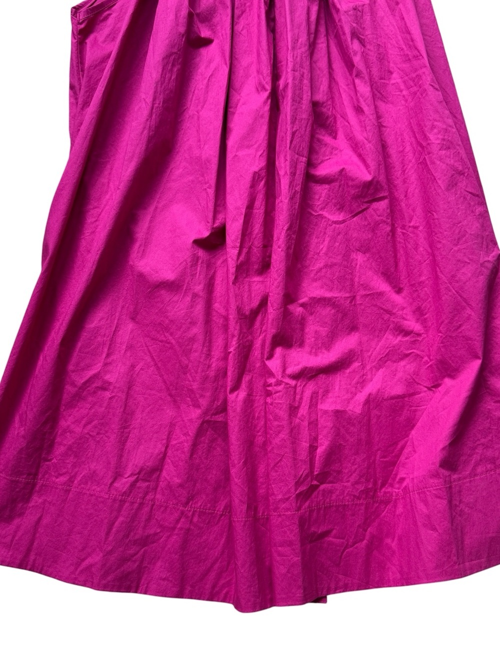 Monica Nera Fuchsia Maxi Dress Cotton Shoulder Bow Strap Minimalist XS Chic Luxe - Picture 3 of 10
